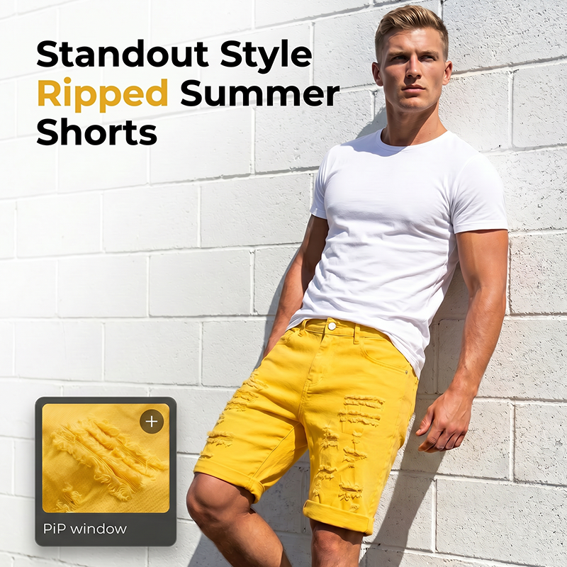 Short desgastado informal para hombre