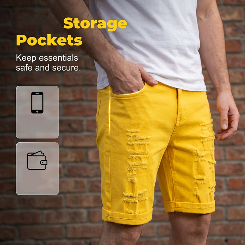 Short desgastado informal para hombre