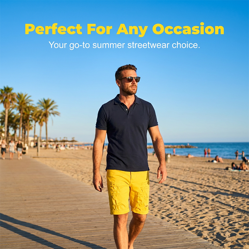Short desgastado informal para hombre