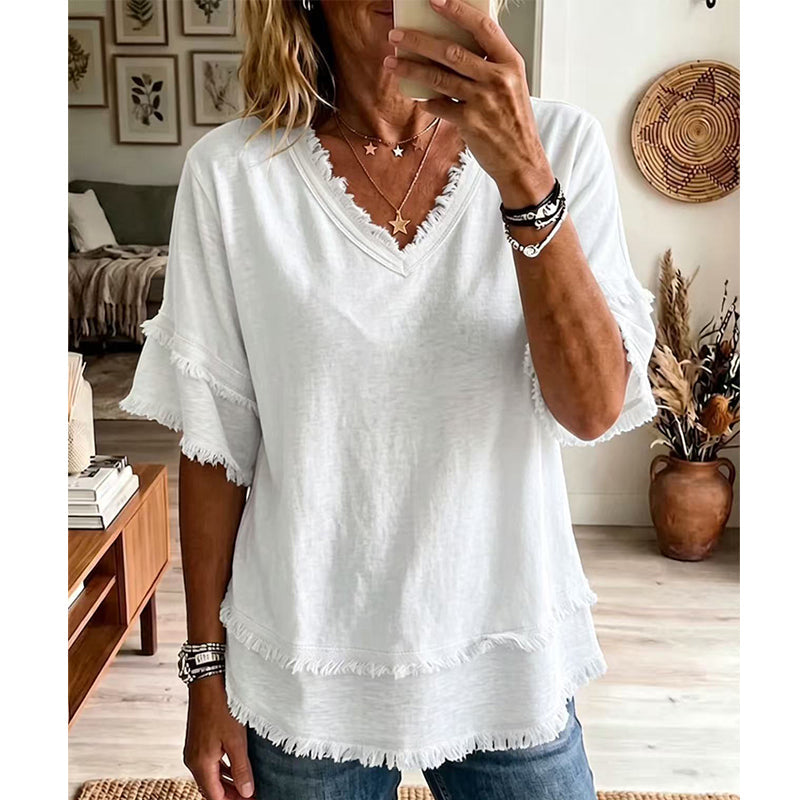 Top elegante con scollo a V