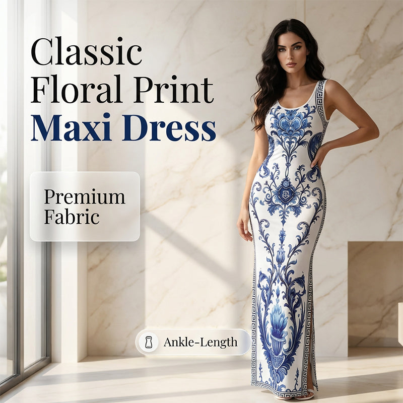 Vestit llarg de dona amb estampat floral