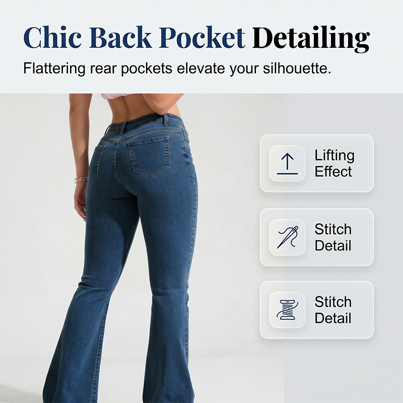 Stretch jeans med utsving og smal passform
