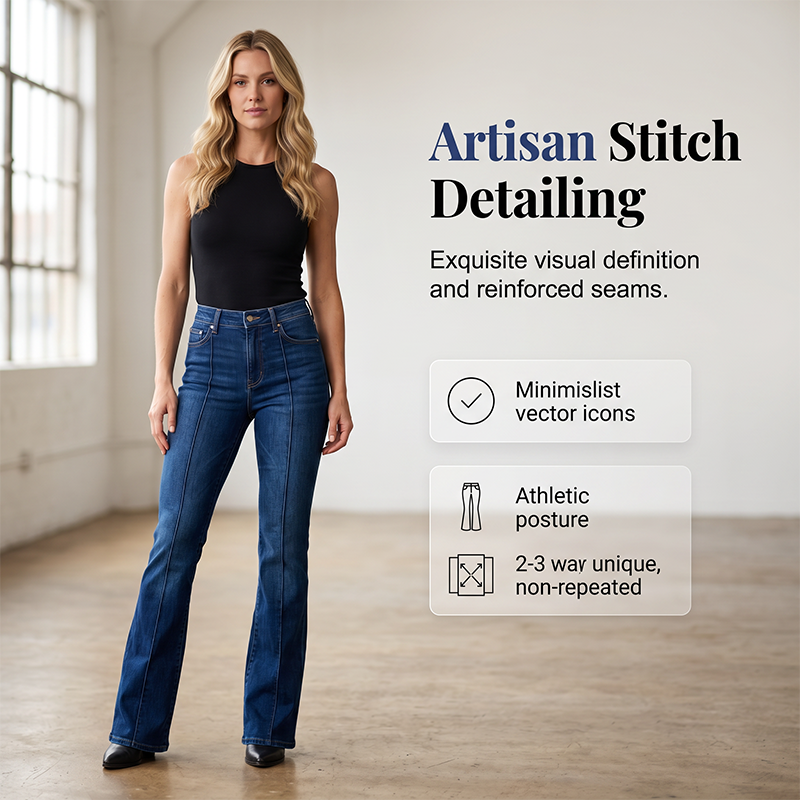 Stretch jeans med utsving og smal passform