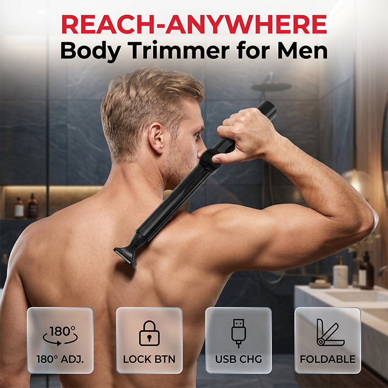 Rasoir corporel à manche extensible pour dos, torse et jambes