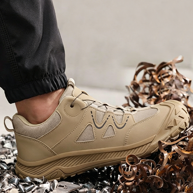 Zapatos de seguridad para hombre con puntera de acero y sistema de cordones giratorio