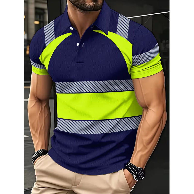 Camicia da uomo ad alta visibilità con bande catarifrangenti