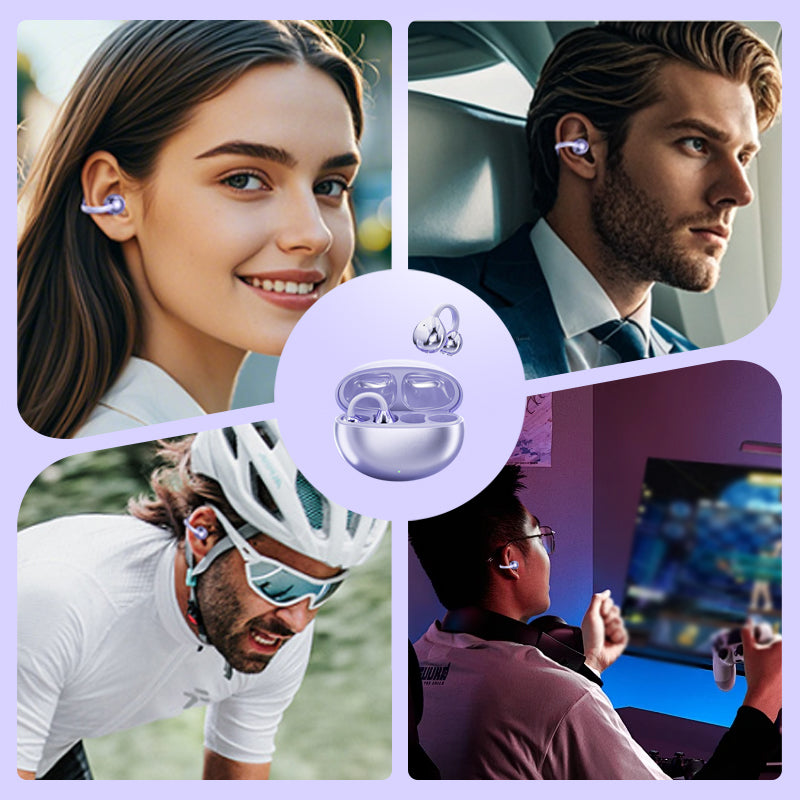 Écouteurs ouverts à clip Bluetooth 5.4 avec traduction IA