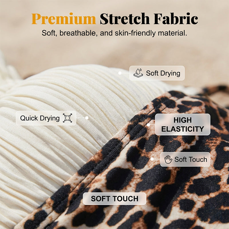 Elegant leopardmønstret bikinisesett for dame