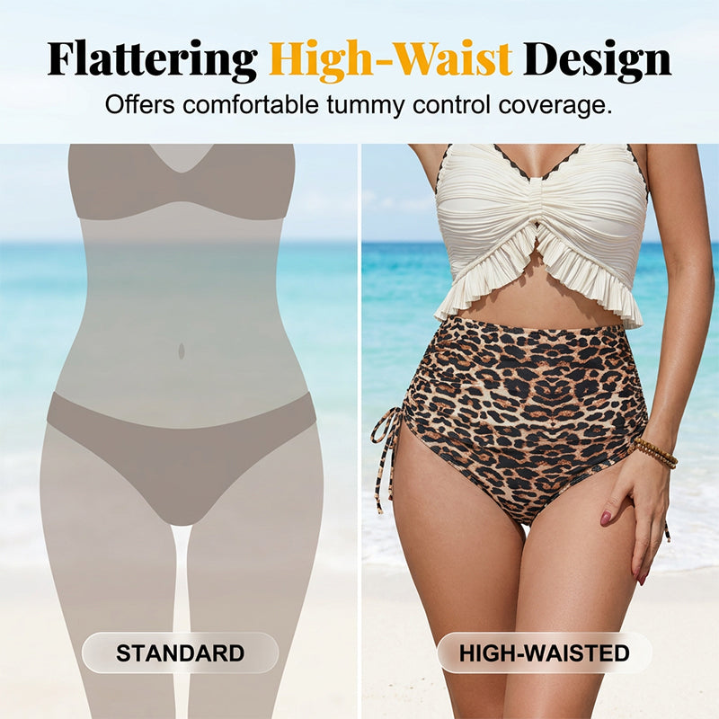 Elegant leopardmønstret bikinisesett for dame