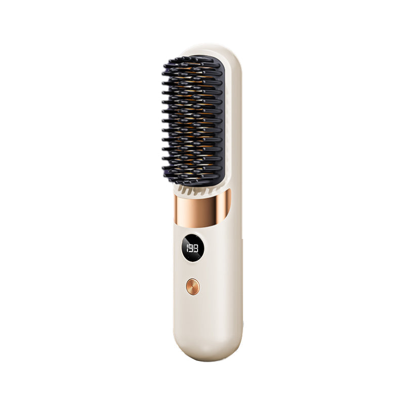 Peigne lissant sans fil 3-en-1 – lisse, démêle et boucle