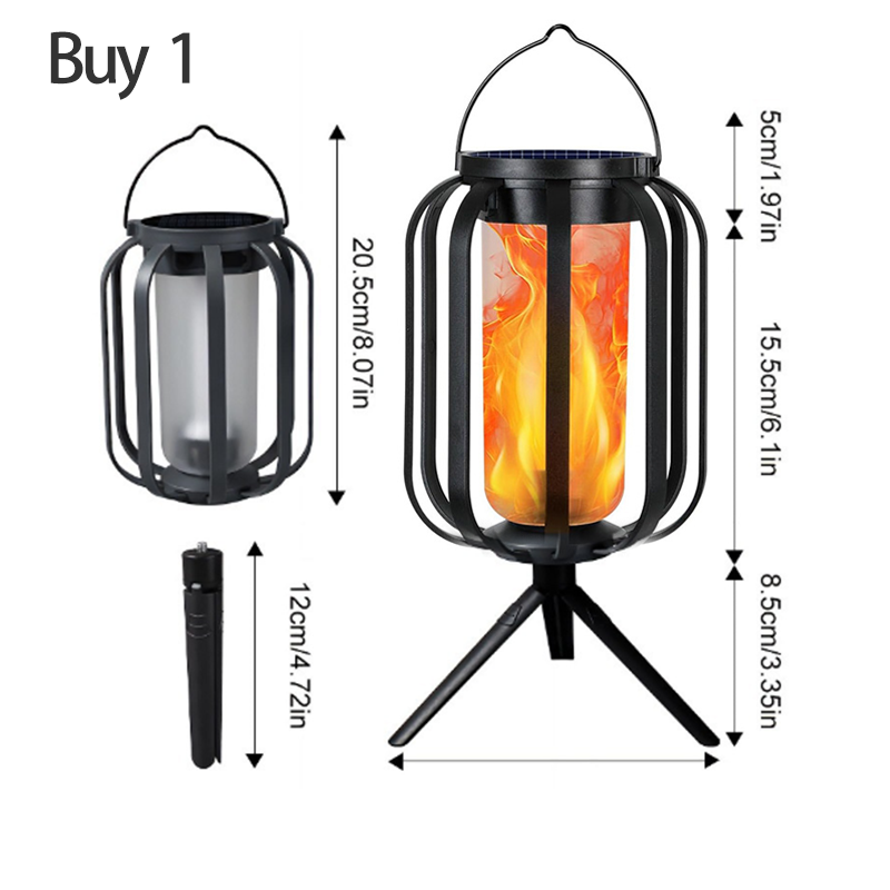Lanterne solaire à flamme vacillante étanche et automatique