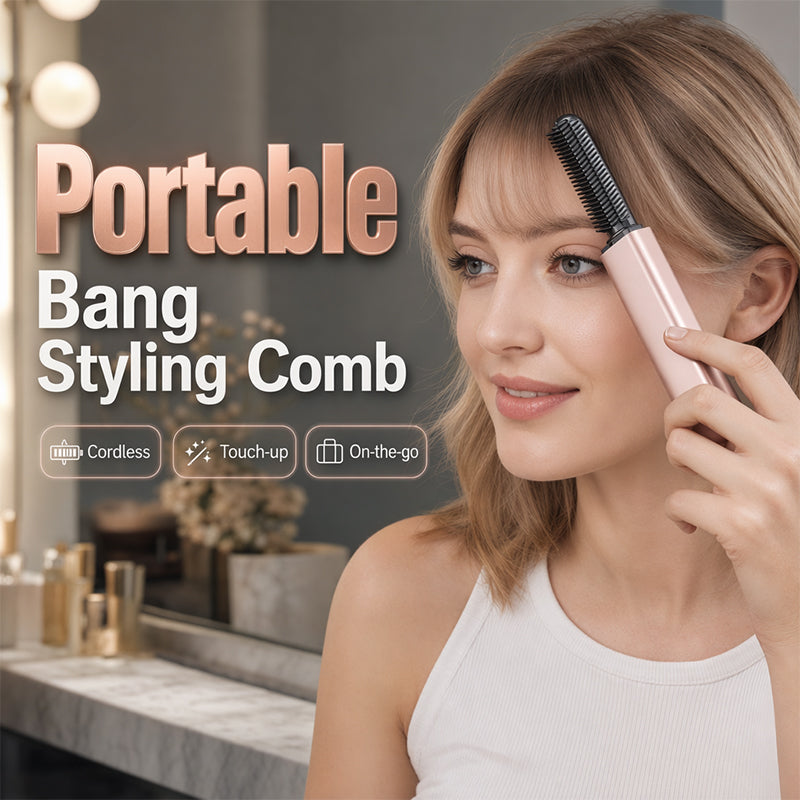 Mini pettine lisciacapelli portatile e senza fili per volume e frangia