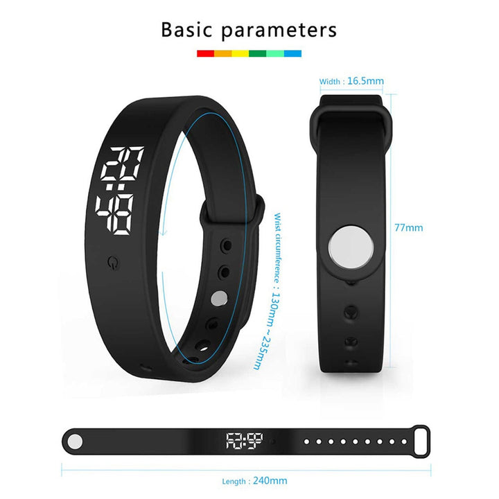 Bracelet connecté avec suivi de l'activité, fréquence cardiaque et podomètre