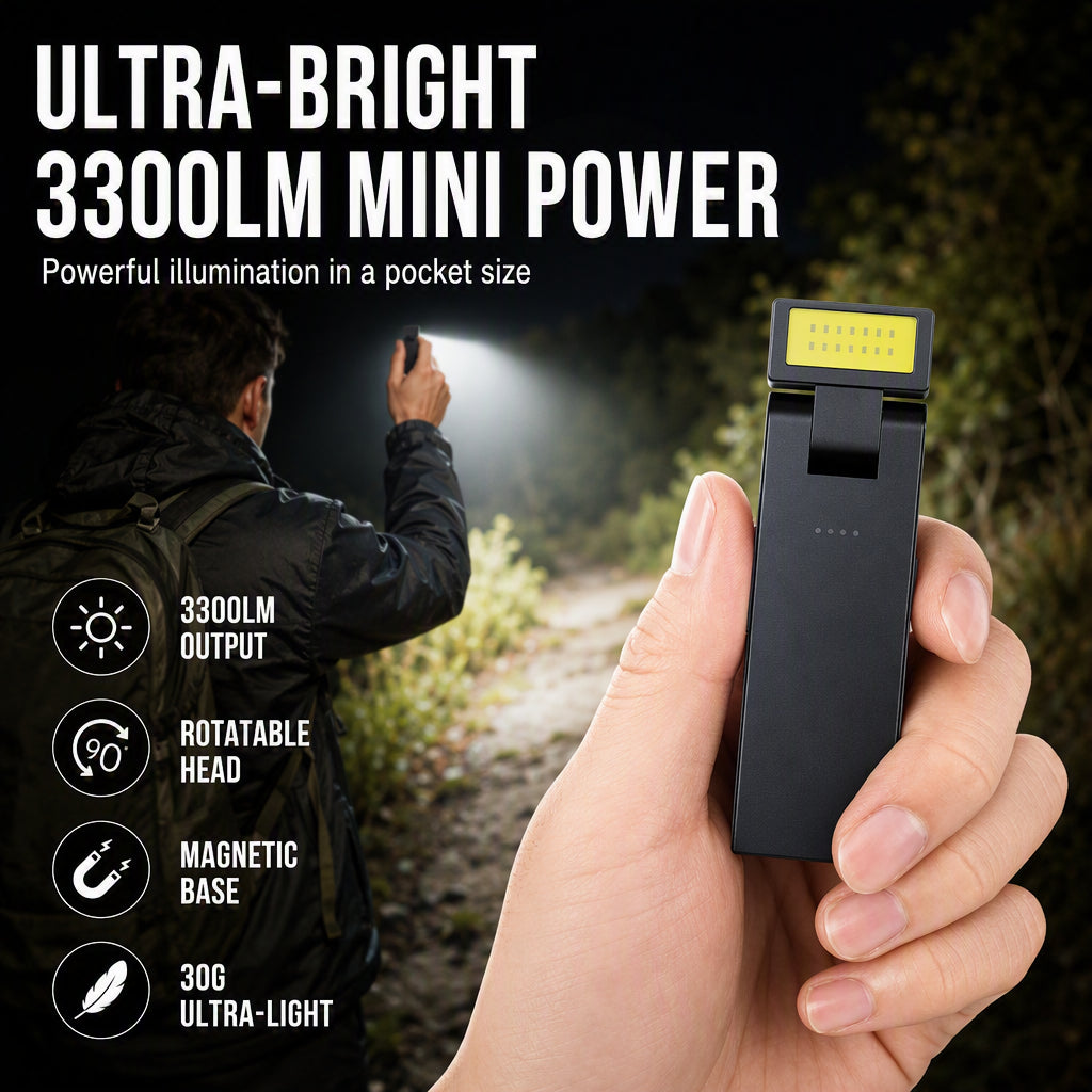 Lampe de travail COB rechargeable à base magnétique