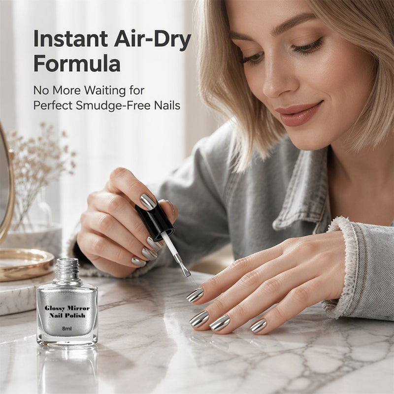 Esmalte de uñas metalizado efecto espejo ultrabrillante