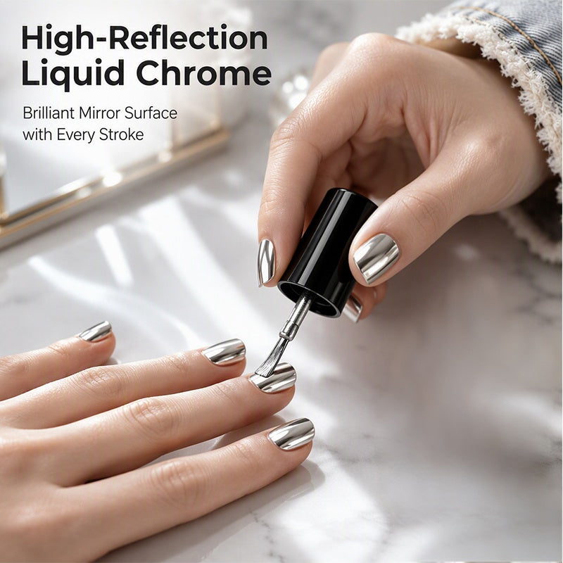 Esmalte de uñas metalizado efecto espejo ultrabrillante
