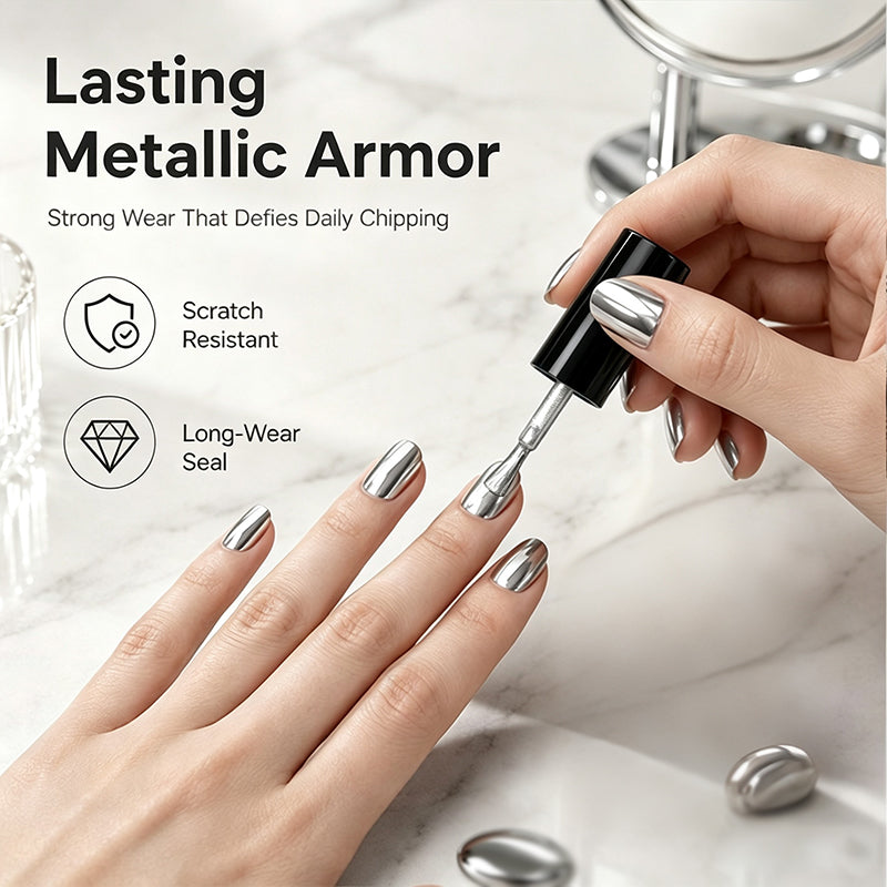 Esmalte de uñas metalizado efecto espejo ultrabrillante