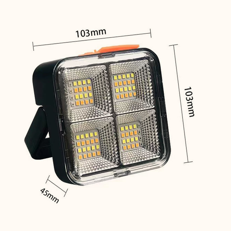 Lampe de travail solaire portable, 4 modes, rechargeable USB, étanche IP66