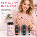 Sett med 12 nail art-tusjer med dobbel tupp – 24 farger