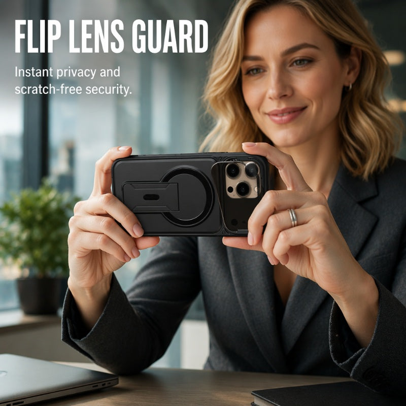 📱✨ Funda Magnética con Protección Plegable para la Cámara y Soporte Invisible – PC Mate Premium, Anillo Magnético Potente, Diseño Delgado y Elegante