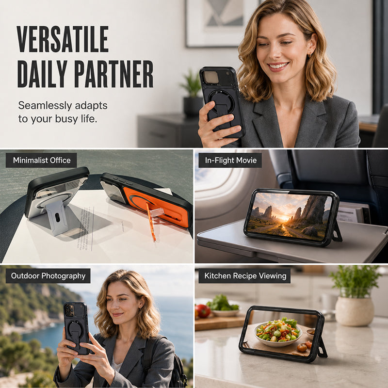📱✨ Funda Magnética con Protección Plegable para la Cámara y Soporte Invisible – PC Mate Premium, Anillo Magnético Potente, Diseño Delgado y Elegante