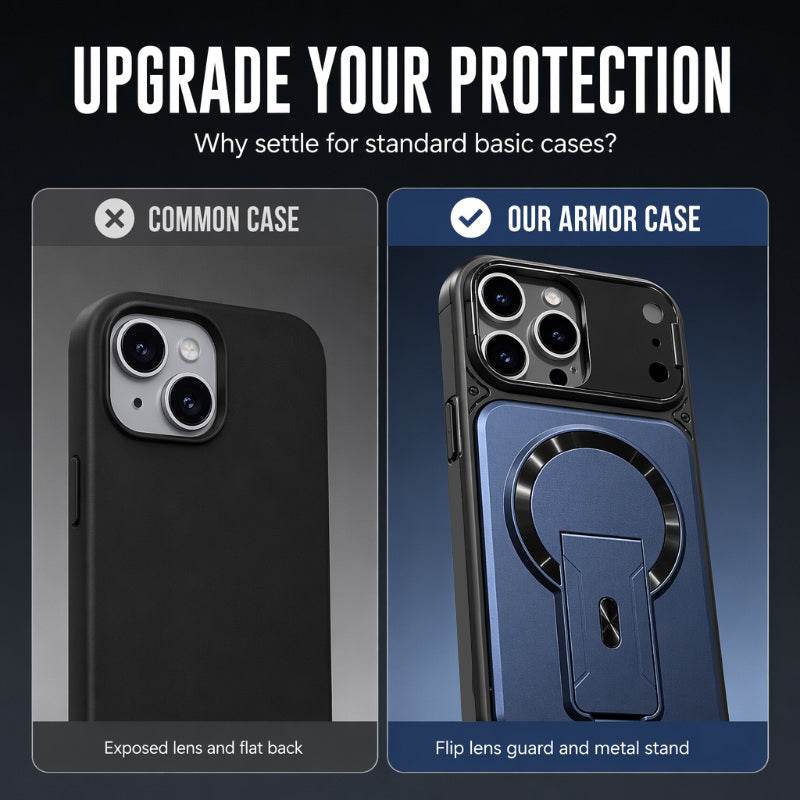 📱✨ Funda Magnética con Protección Plegable para la Cámara y Soporte Invisible – PC Mate Premium, Anillo Magnético Potente, Diseño Delgado y Elegante
