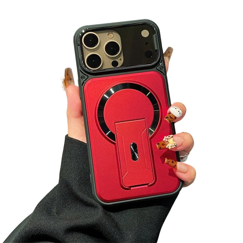 📱✨ Cover Magnetica con Protezione Pieghevole dell'Obiettivo e Supporto Invisibile – PC Opaco Premium, Potente Anello Magnetico, Design Sottile ed Elegante