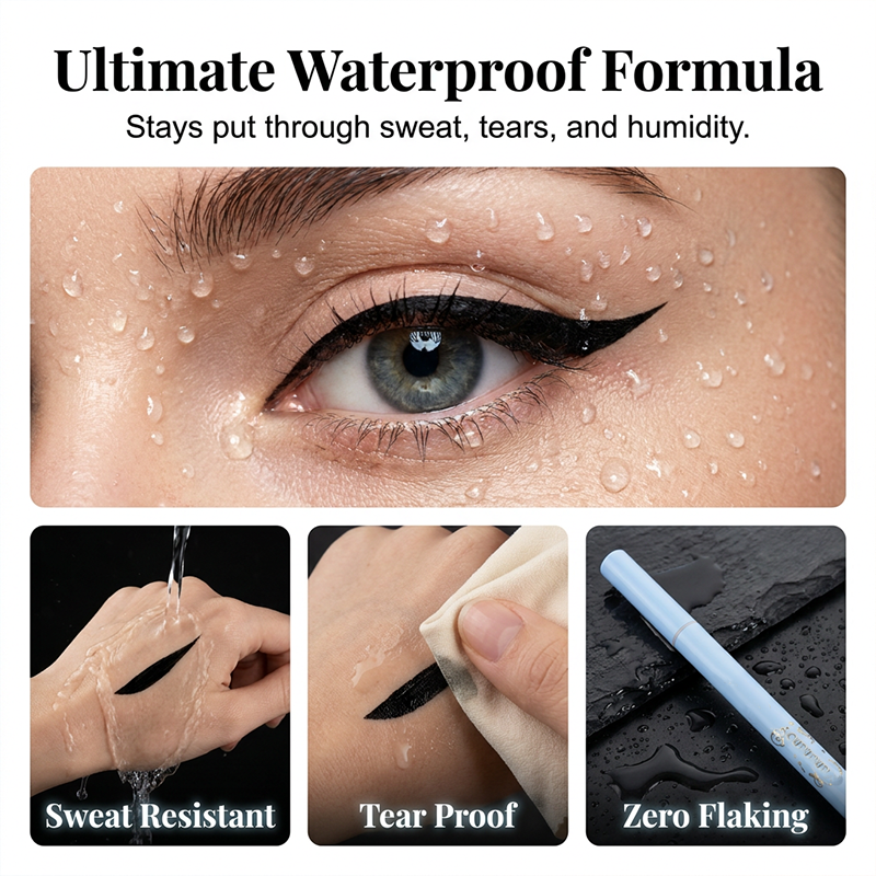 Vanntett smal eyeliner uten å smøre ut