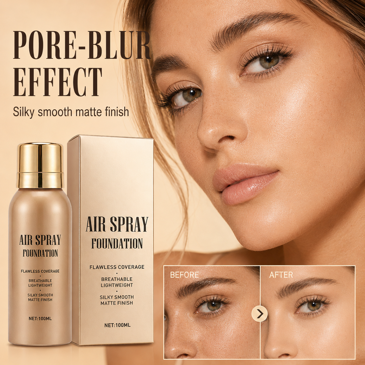 Fondotinta spray effetto aerografo, finish perfetto