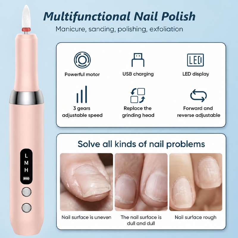 💅 ¡50% DE DESCUENTO! 🔋 Taladro eléctrico inalámbrico para uñas – Portátil, recargable y con base de carga – Manicura profesional en casa con total facilidad ✨