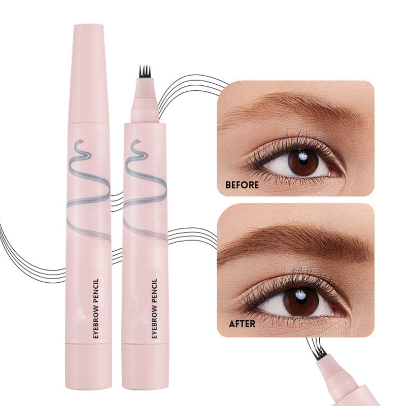 Crayon à sourcils 4 pointes waterproof effet poils naturels
