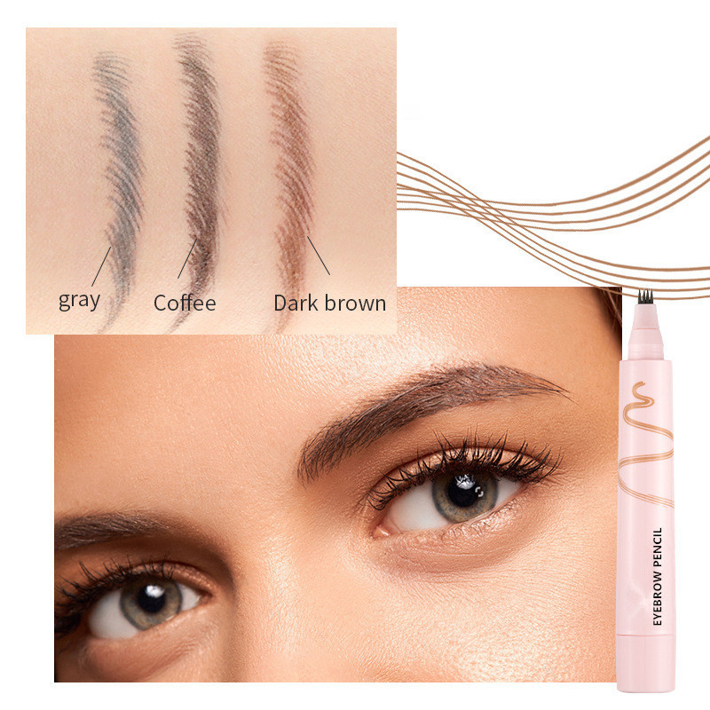 Crayon à sourcils 4 pointes waterproof effet poils naturels
