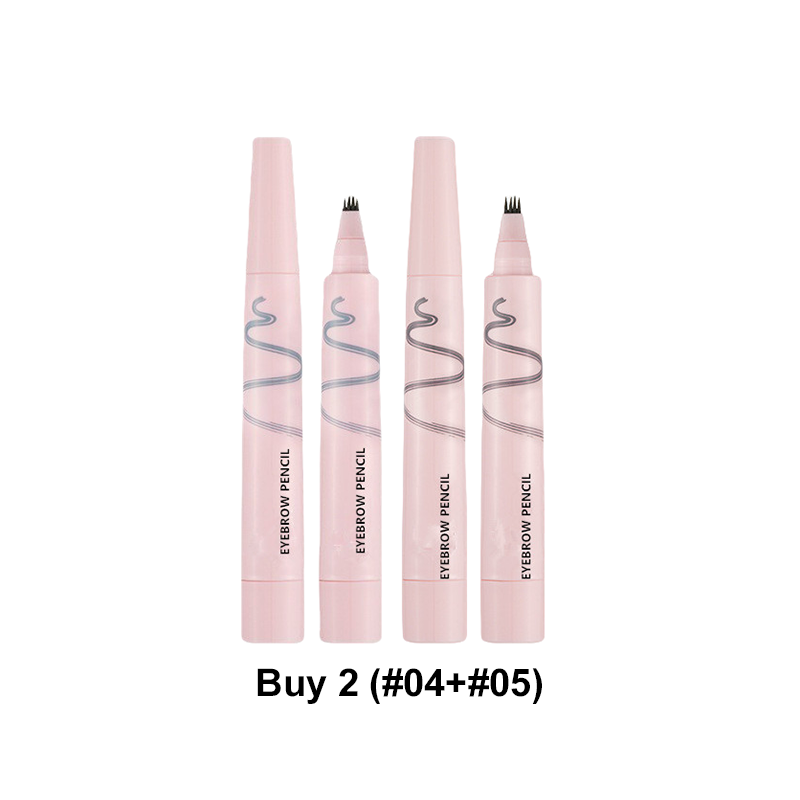 Crayon à sourcils 4 pointes waterproof effet poils naturels