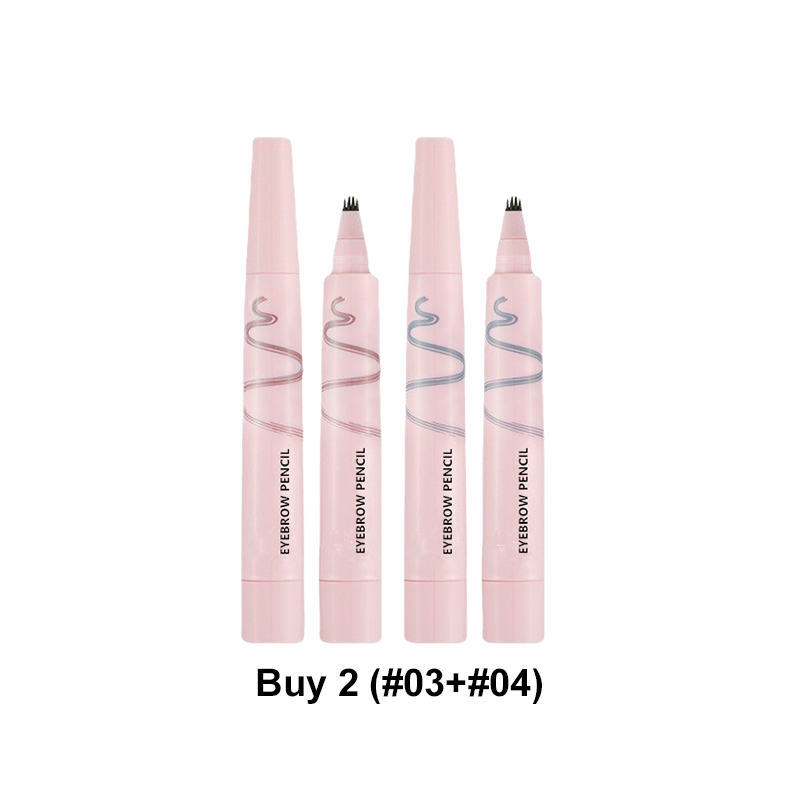 Crayon à sourcils 4 pointes waterproof effet poils naturels