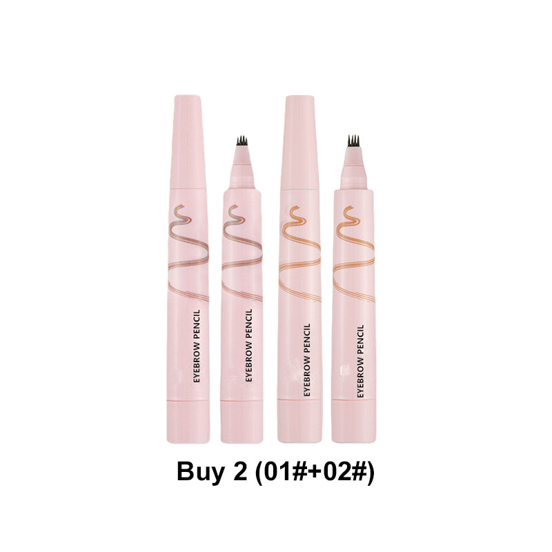 Crayon à sourcils 4 pointes waterproof effet poils naturels