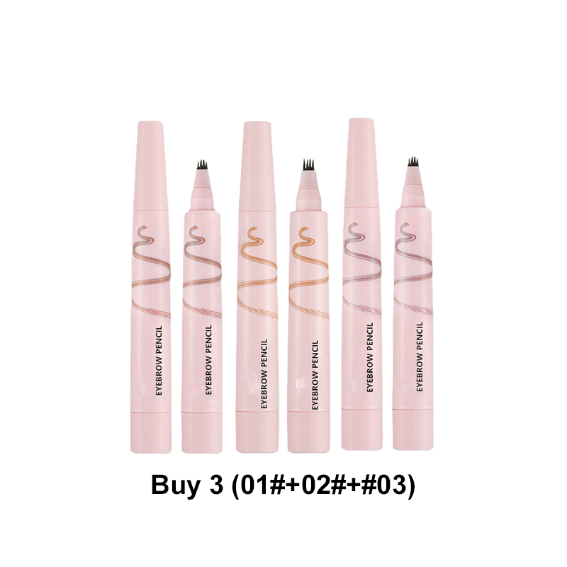 Crayon à sourcils 4 pointes waterproof effet poils naturels