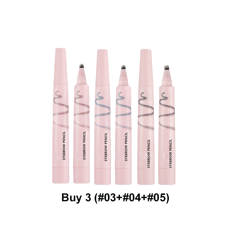 Crayon à sourcils 4 pointes waterproof effet poils naturels