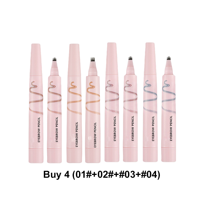 Crayon à sourcils 4 pointes waterproof effet poils naturels