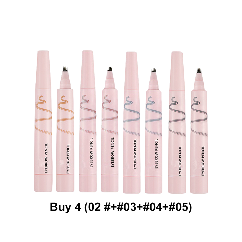 Crayon à sourcils 4 pointes waterproof effet poils naturels