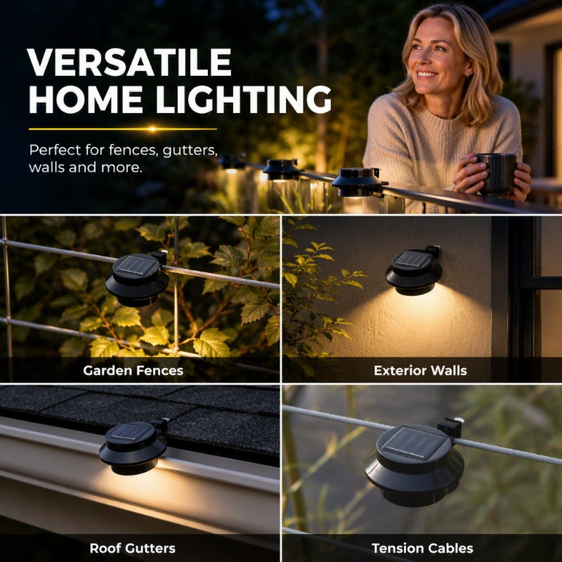 Applique murale solaire LED étanche pour gouttière