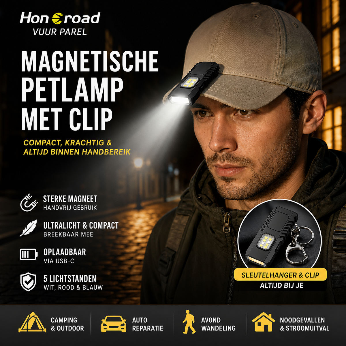 Mini lampe de poche LED rechargeable USB, magnétique et multifonction