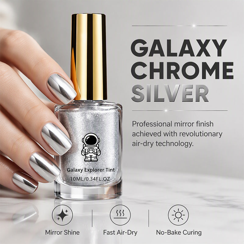 Vernis chrome argenté effet miroir sans lampe UV