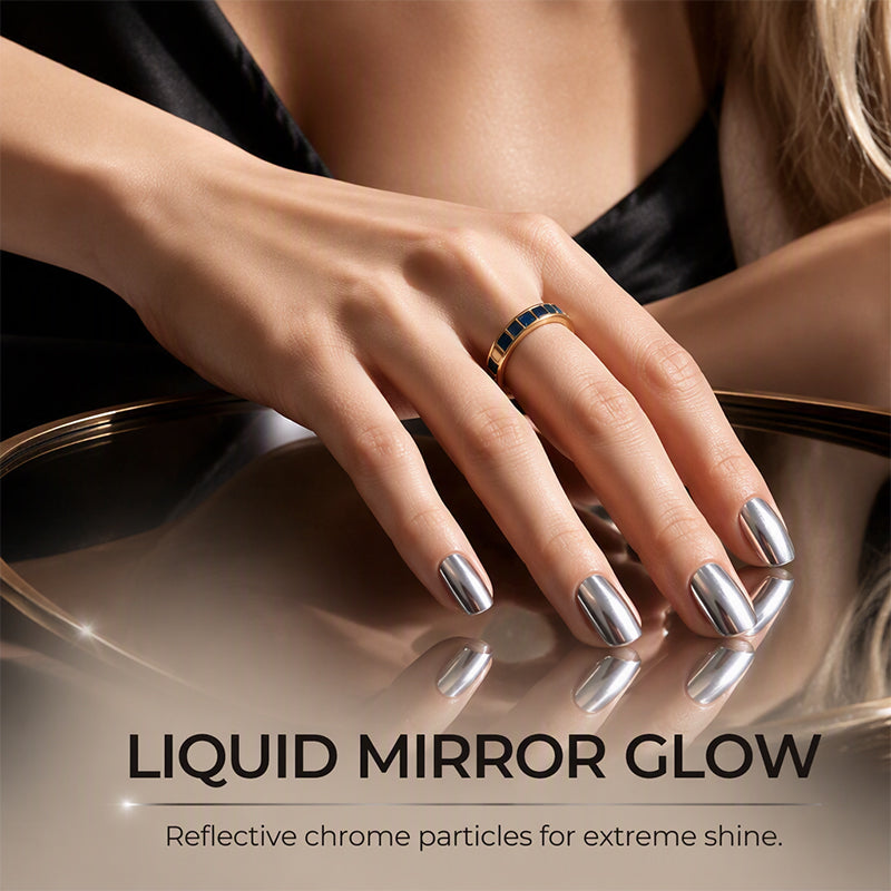 Vernis chrome argenté effet miroir sans lampe UV