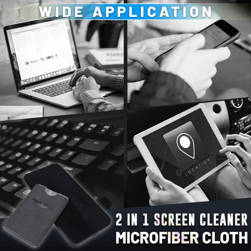 Pulitore per schermi 2 in 1 con panno in microfibra