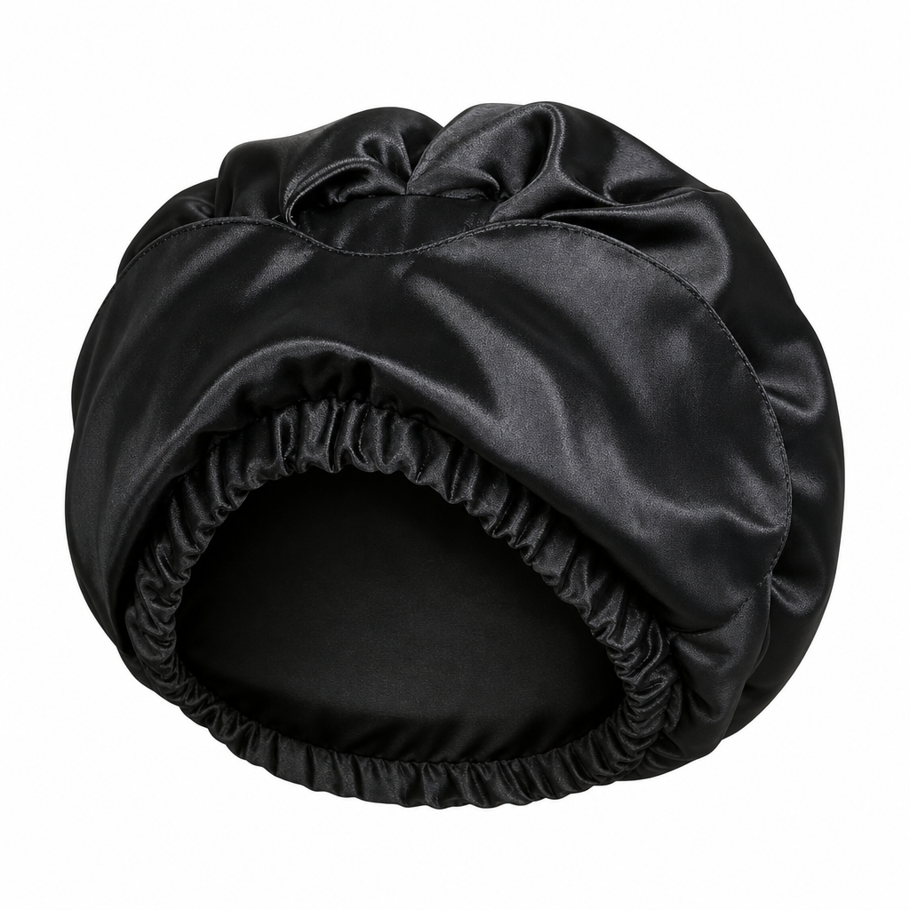 Gorro de nit de ras 2 en 1 per a dona amb màscara obscuradora integrada