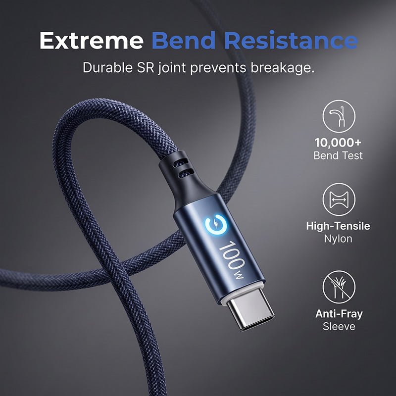Cable USB-C de 100 W per a càrrega ultraràpida