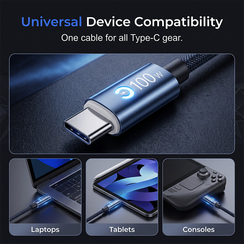 Cable USB-C de 100 W per a càrrega ultraràpida