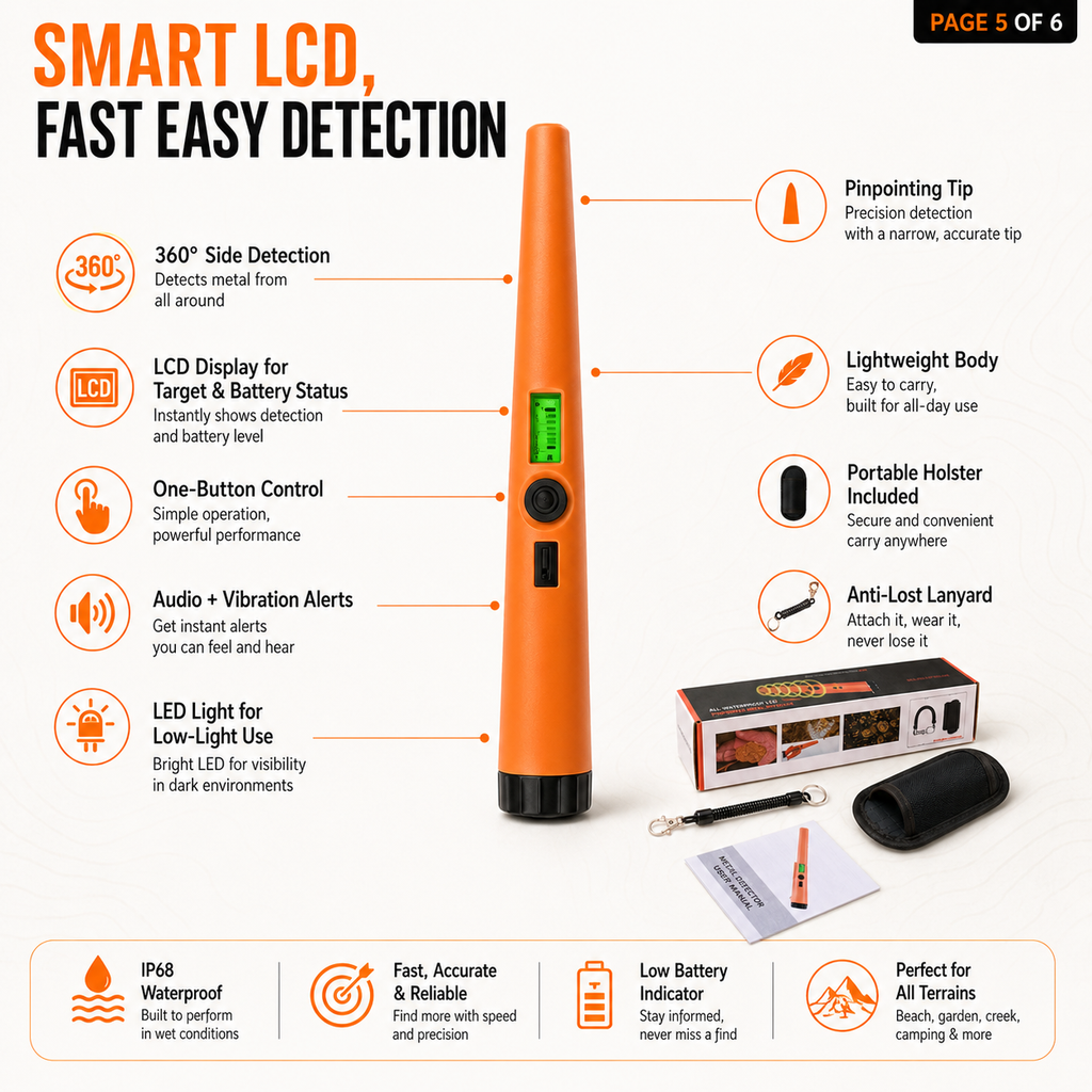 Detector de metalls portàtil d'alta sensibilitat IP68
