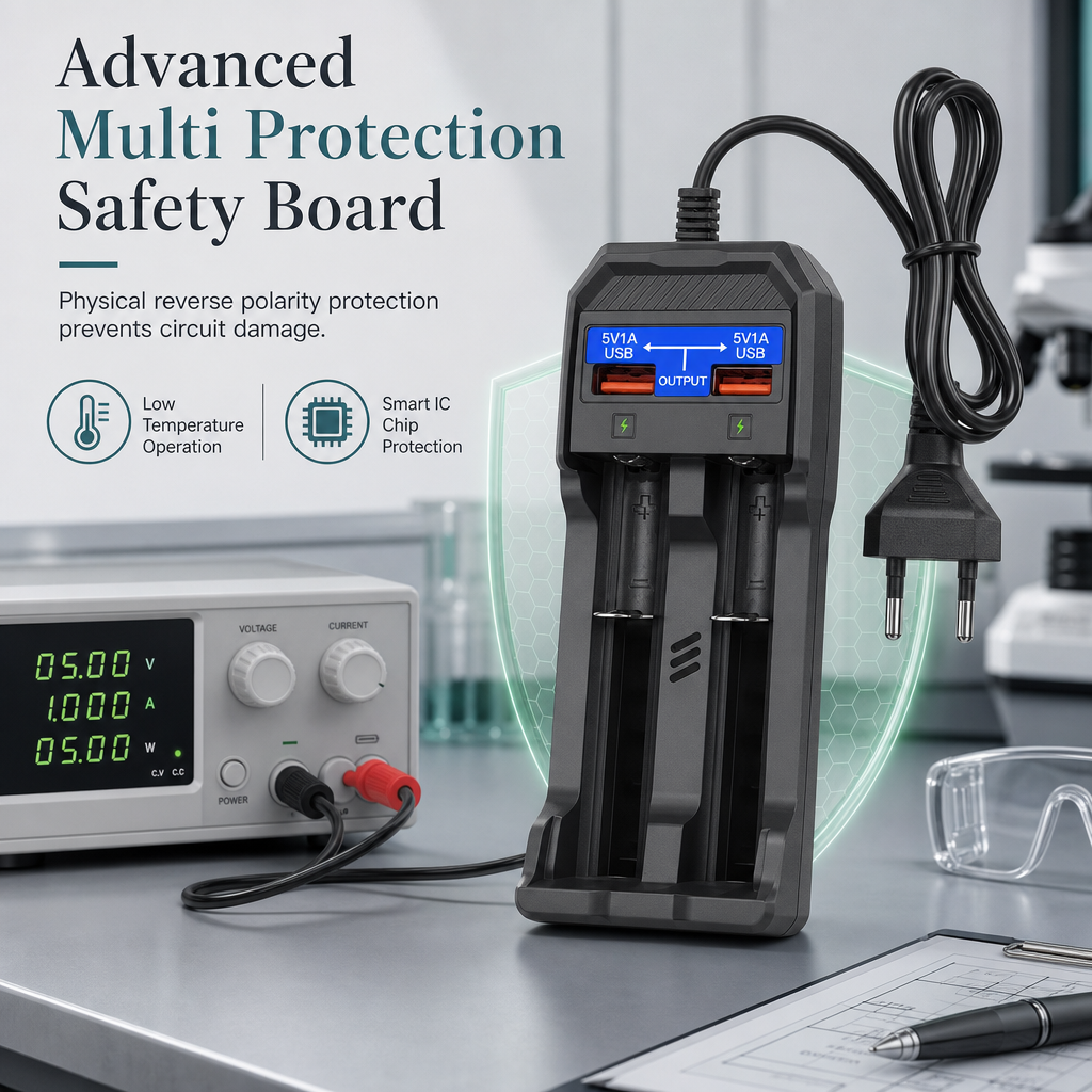 🔋 Smart dobbel litiumbatterilader