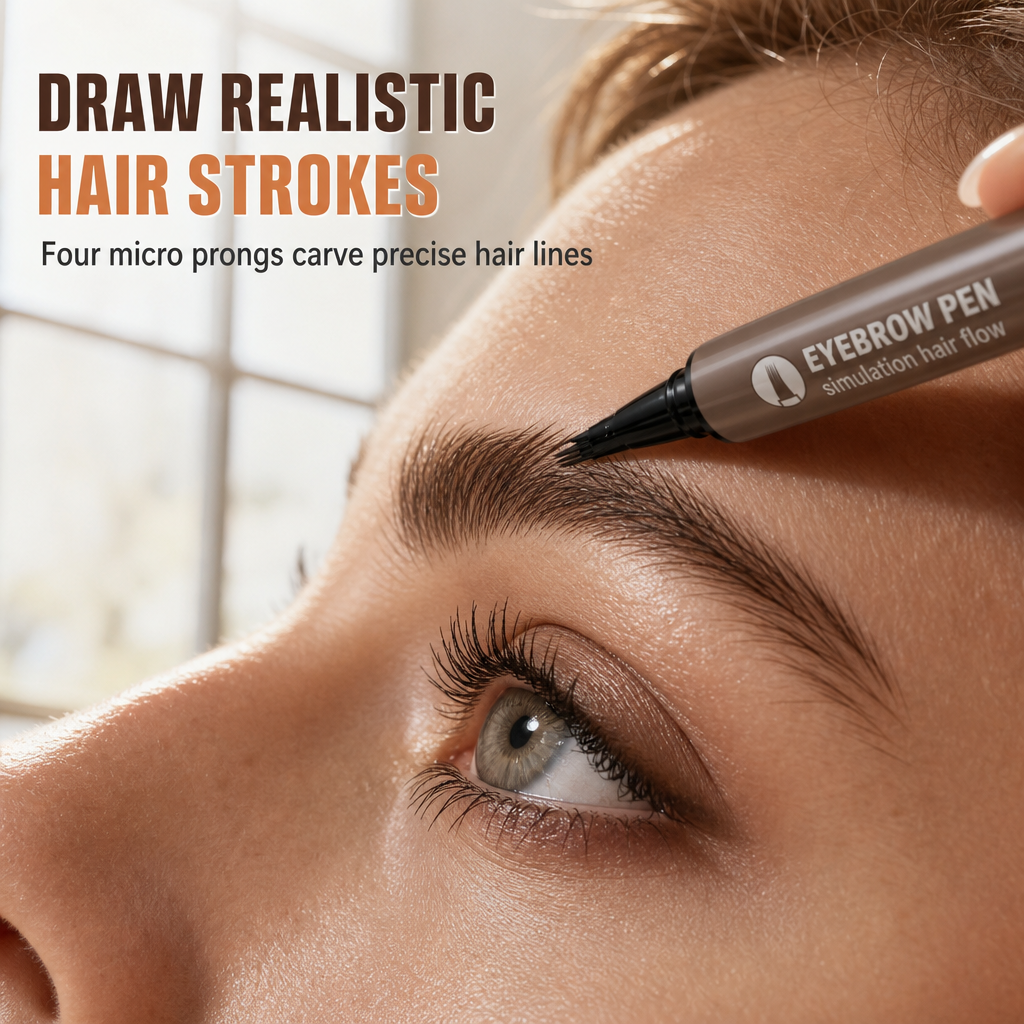 Stylo flytende brynspenn med 4 spisser, microblading-effekt